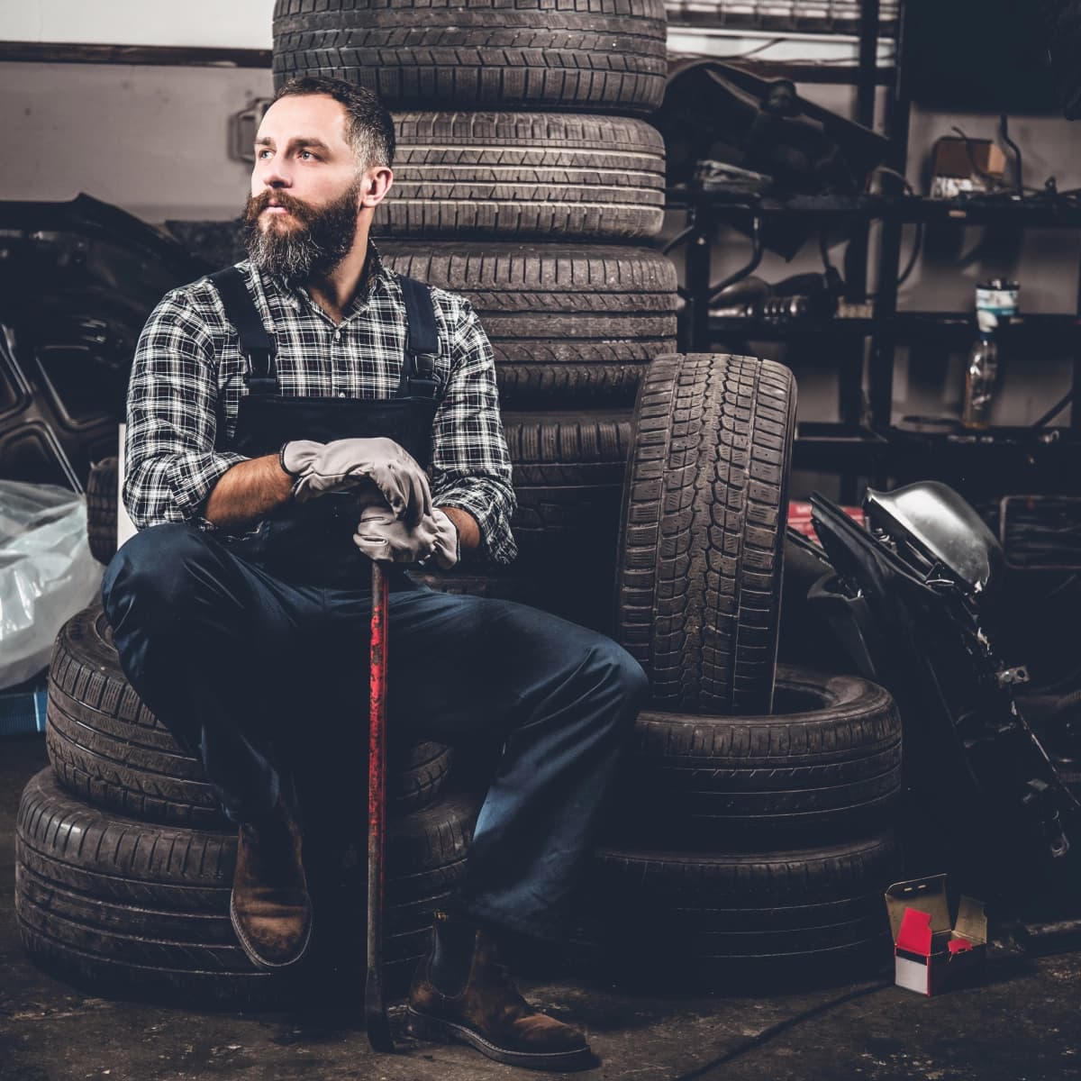 Mechanic working in a garage