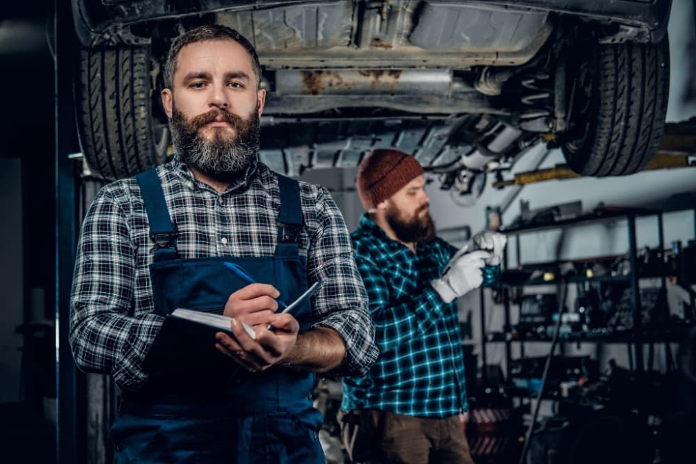 Mechanic working in a garage