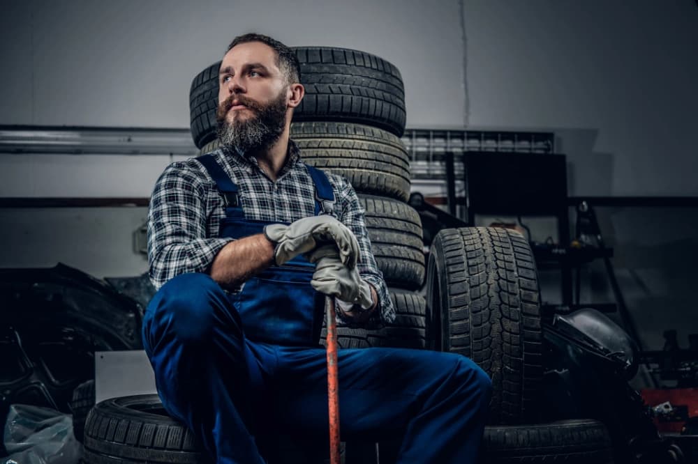 Mechanic working in a garage
