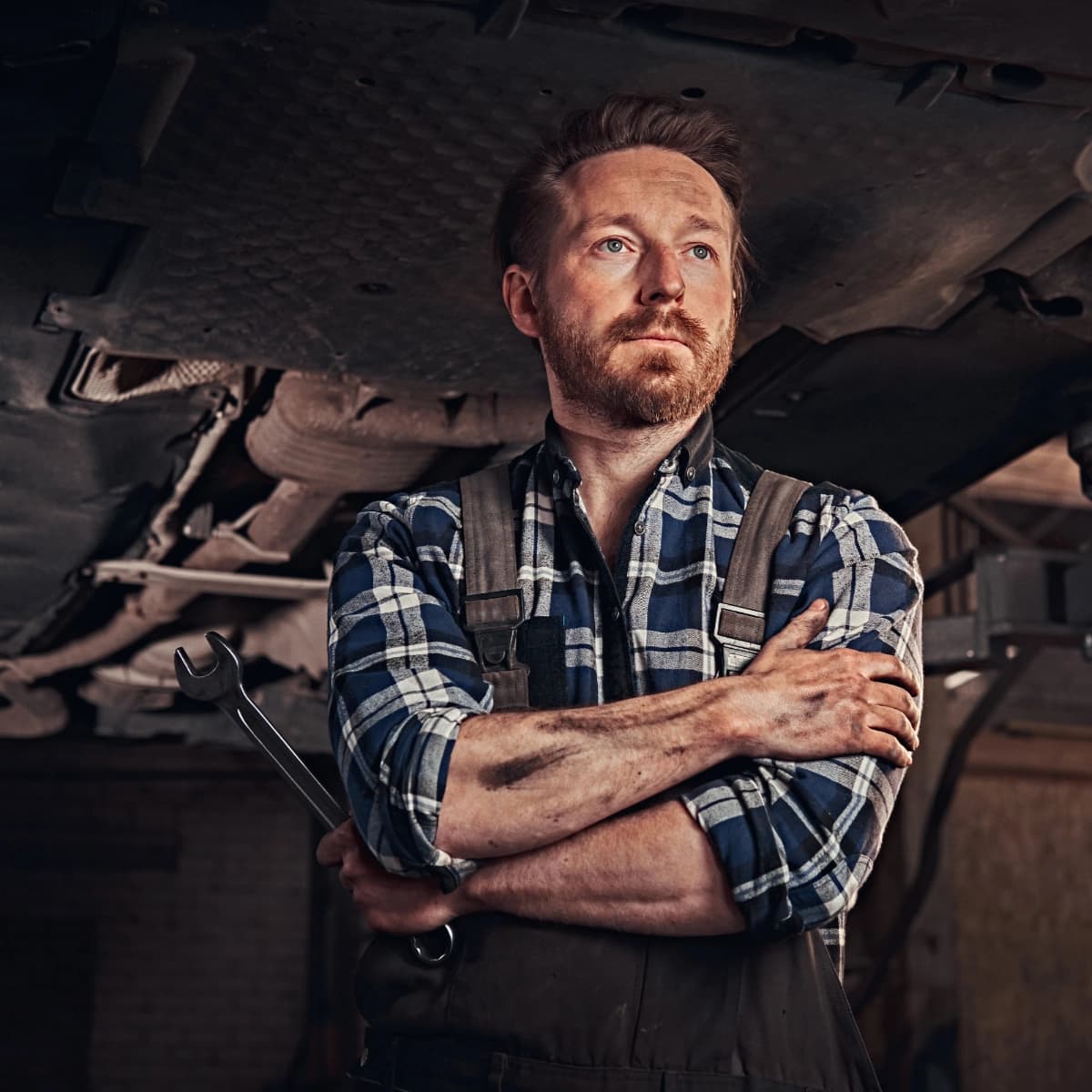 Mechanic working in a garage