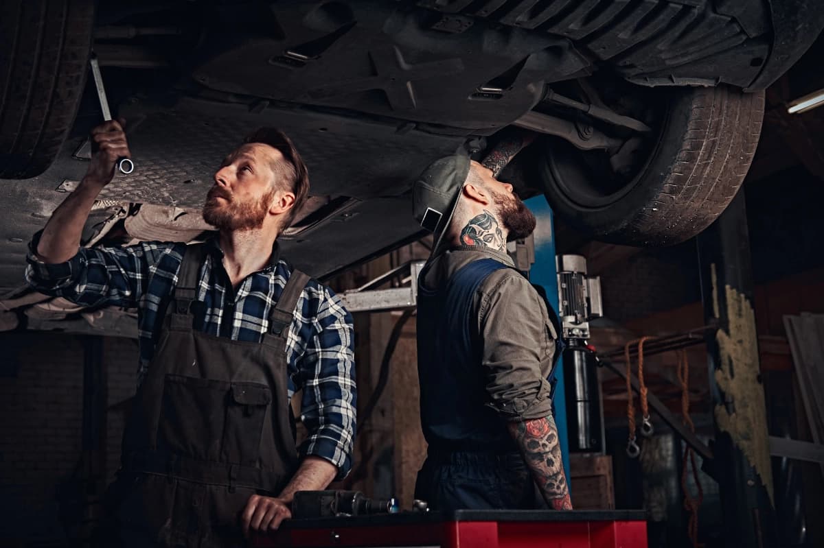 Mechanic working in a garage
